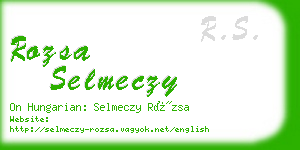 rozsa selmeczy business card